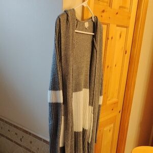 a new day Gray and White Cardigan Sweater